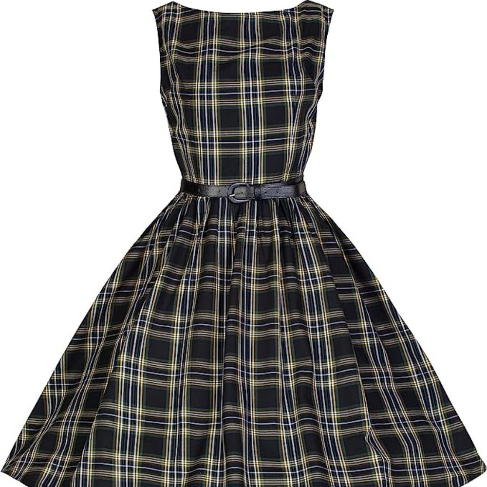 Lindy Bop "Audrey" Tartan 1950s Style Dress